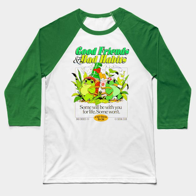 good friends and bad habits Baseball T-Shirt by andremuller.art